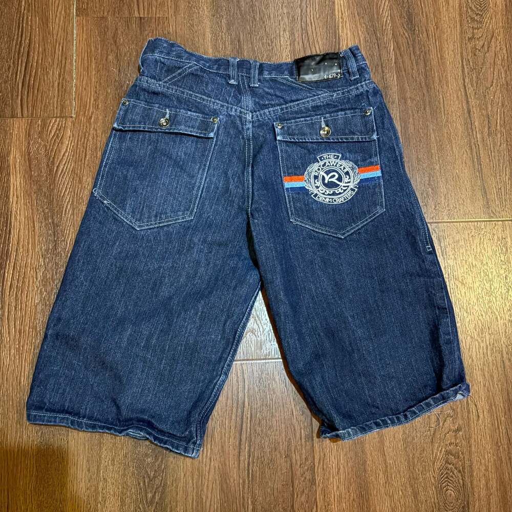 Rocawear Denim Crafters Embroidered Logo Jean Shorts Size 20